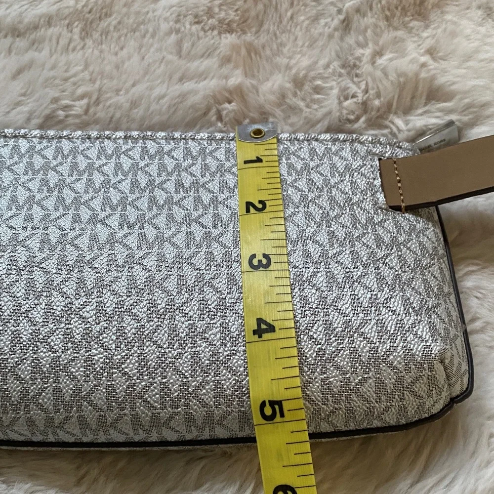 Michael Kors Silver White Logo Belt Bag with Silver Hardware - Picture 16 of 16